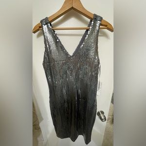 Silver Sequin mini dress
